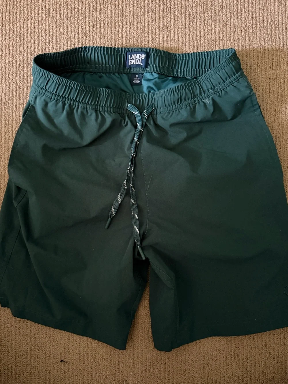 Lands' End Men's Forest Green Swim Trunks
